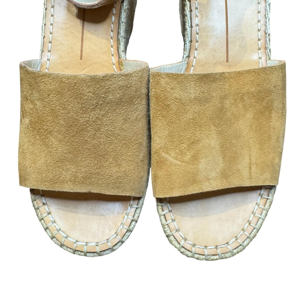 Dolce Vita Shoes Womens Size 8.5 Brown Suede Espadrille Wedge Sandals Buckle - Picture 2 of 10